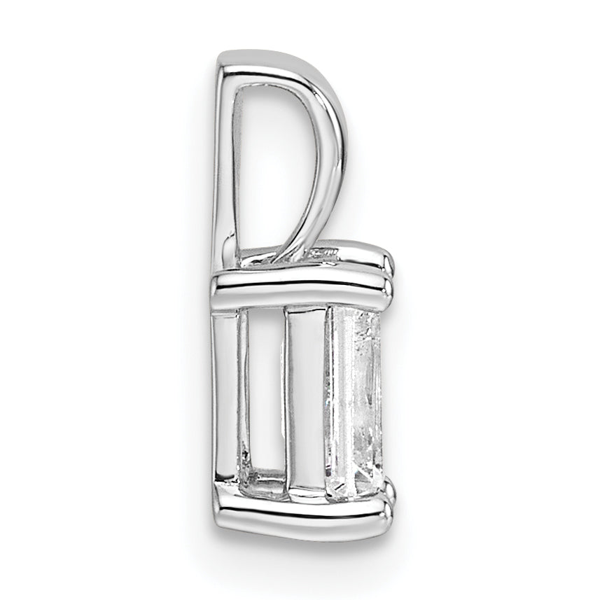 14k White Gold 3/4 carat Lab Grown Diamond VS/SI+ G+ Emerald Complete Four Prong Pendant
