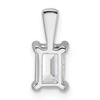 14k White Gold 3/4 carat Certified Lab Grown Diamond VS/SI+ G+ Emerald Complete Four Prong Pendant