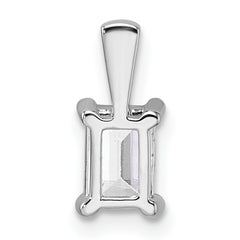 14k White Gold 3/4 carat Certified Lab Grown Diamond VS+ F+ Emerald Complete Four Prong Pendant