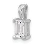 14k White Gold 3/4 carat Lab Grown Diamond VS+ F+ Emerald Complete Four Prong Pendant