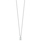 14k White Gold 3/4 carat Lab Grown Diamond VS/SI+ G+ Emerald Complete 18 inch Four Prong Pendant Necklace