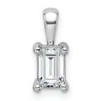 14k White Gold 3/4 carat Certified Lab Grown Diamond VS/SI+ G+ Emerald Complete Four Prong Pendant