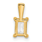 14k 3/4 carat Certified Lab Grown Diamond VS/SI+ G+ Emerald Complete Four Prong Pendant