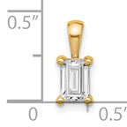14k 3/4 carat Certified Lab Grown Diamond VS/SI+ G+ Emerald Complete Four Prong Pendant