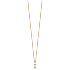 14k 3/4 carat Certified Lab Grown Diamond VS/SI+ G+ Emerald Complete 18 inch Four Prong Pendant Necklace