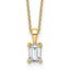 14k 3/4 carat Certified Lab Grown Diamond VS/SI+ G+ Emerald Complete 18 inch Four Prong Pendant Necklace
