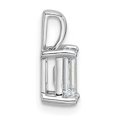 14k White Gold 1 carat Certified Lab Grown Diamond VS+ F+ Emerald Complete Four Prong Pendant