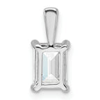 14k White Gold 1 carat Certified Lab Grown Diamond VS/SI+ G+ Emerald Complete Four Prong Pendant