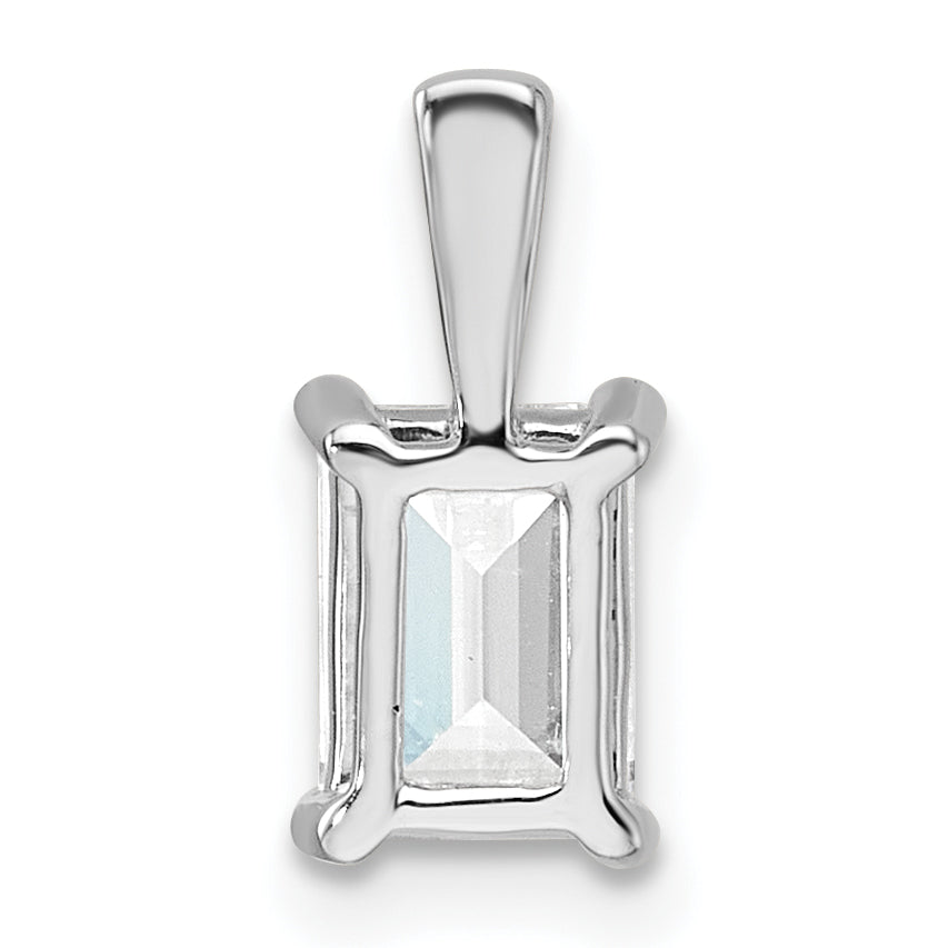 14k White Gold 1 carat Certified Lab Grown Diamond VS/SI+ G+ Emerald Complete Four Prong Pendant