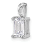 14k White Gold 1 carat Certified Lab Grown Diamond VS/SI+ G+ Emerald Complete Four Prong Pendant