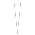14k White Gold 1 carat Lab Grown Diamond VS/SI+ G+ Emerald Complete 18 inch Four Prong Pendant Necklace
