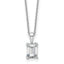 14k White Gold 1 carat Lab Grown Diamond VS/SI+ G+ Emerald Complete 18 inch Four Prong Pendant Necklace
