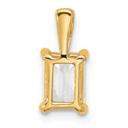 14k 1 carat Lab Grown Diamond VS+ F+ Emerald Complete Four Prong Pendant