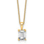 14k 1 carat Lab Grown Diamond VS/SI+ G+ Emerald Complete 18 inch Four Prong Pendant Necklace