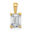 14k 1 carat Lab Grown Diamond VS+ F+ Emerald Complete Four Prong Pendant