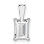 14k White Gold 1 1/2 carat Lab Grown Diamond VS/SI+ G+ Emerald Complete Four Prong Pendant