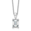 14k White Gold 1 1/2 carat Certified Lab Grown Diamond VS/SI+ G+ Emerald Complete 18 inch Four Prong Pendant Necklace