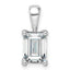 14k White Gold 1 1/2 carat Lab Grown Diamond VS/SI+ G+ Emerald Complete Four Prong Pendant