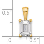 14k 1 1/2 carat Lab Grown Diamond VS+ F+ Emerald Complete Four Prong Pendant