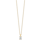 14k 1 1/2 carat Certified Lab Grown Diamond VS/SI+ G+ Emerald Complete 18 inch Four Prong Pendant Necklace