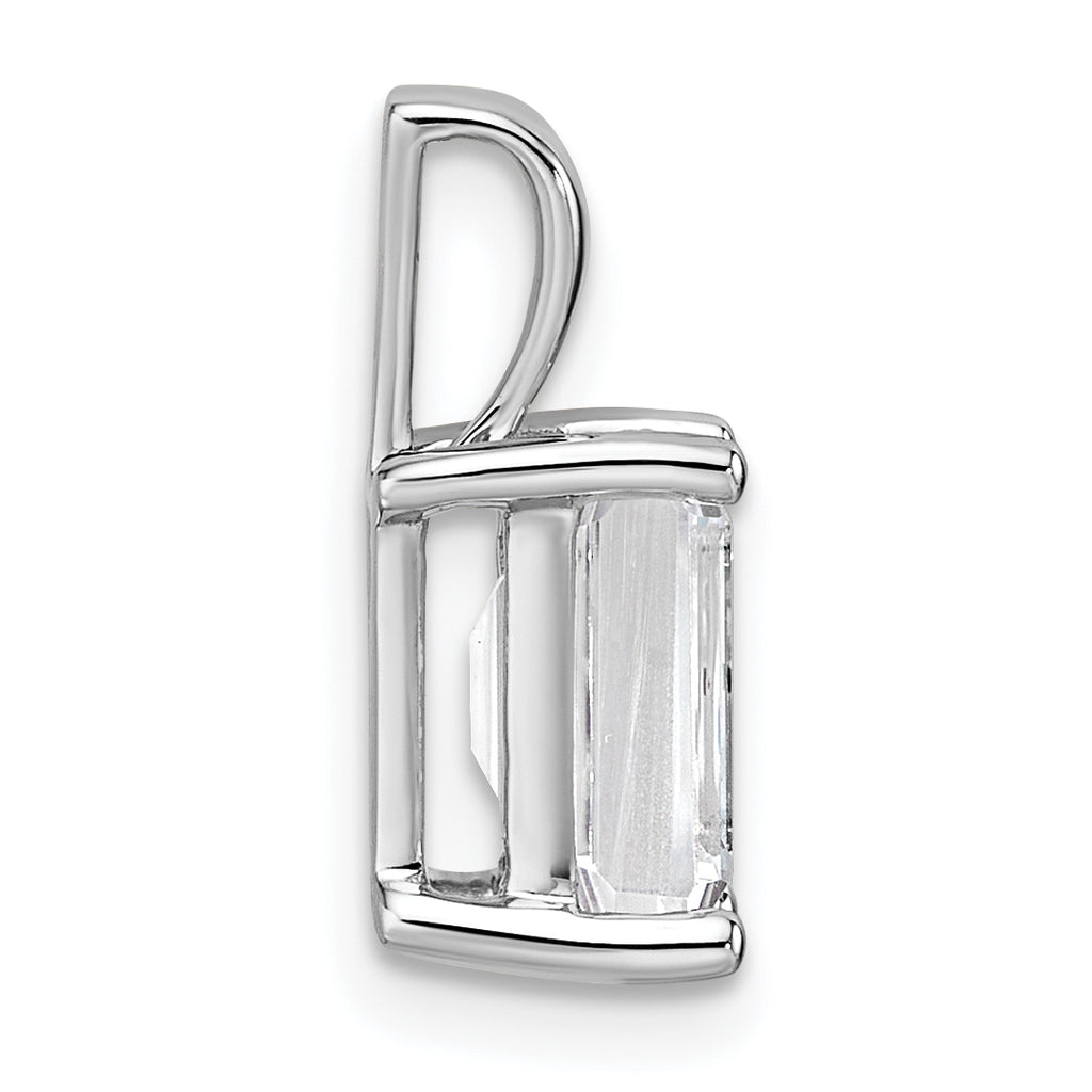 14k White Gold 2 carat Certified Lab Grown Diamond VS+ F+ Emerald Complete Four Prong Pendant