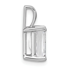 14k White Gold 2 carat Certified Lab Grown Diamond VS/SI+ G+ Emerald Complete Four Prong Pendant