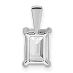 14k White Gold 2 carat Lab Grown Diamond VS/SI+ G+ Emerald Complete Four Prong Pendant