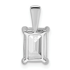 14k White Gold 2 carat Certified Lab Grown Diamond VS/SI+ G+ Emerald Complete Four Prong Pendant