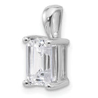 14k White Gold 2 carat Lab Grown Diamond VS/SI+ G+ Emerald Complete Four Prong Pendant