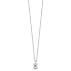 14k White Gold 2 carat Certified Lab Grown Diamond VS/SI+ G+ Emerald Complete 18 inch Four Prong Pendant Necklace