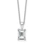 14k White Gold 2 carat Lab Grown Diamond VS/SI+ G+ Emerald Complete 18 inch Four Prong Pendant Necklace