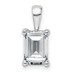 14k White Gold 2 carat Certified Lab Grown Diamond VS/SI+ G+ Emerald Complete Four Prong Pendant
