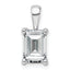 14k White Gold 2 carat Lab Grown Diamond VS/SI+ G+ Emerald Complete Four Prong Pendant