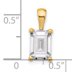 14k 2 carat Certified Lab Grown Diamond VS/SI+ G+ Emerald Complete Four Prong Pendant