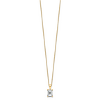 14k 2 carat Certified Lab Grown Diamond VS/SI+ G+ Emerald Complete 18 inch Four Prong Pendant Necklace