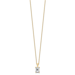 14k 2 carat Certified Lab Grown Diamond VS/SI+ G+ Emerald Complete 18 inch Four Prong Pendant Necklace
