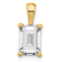 14k 2 carat Certified Lab Grown Diamond VS+ F+ Emerald Complete Four Prong Pendant