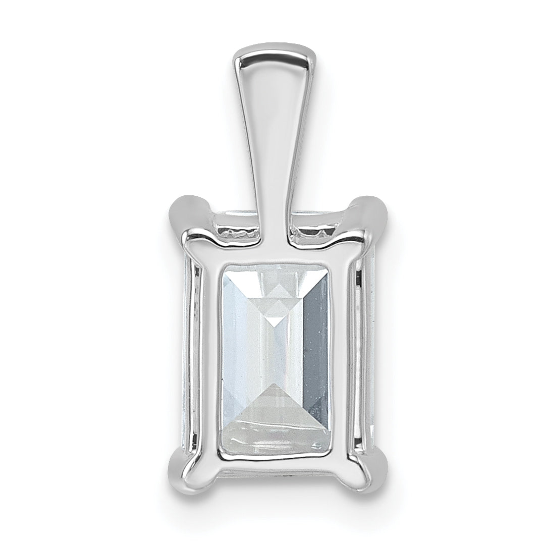 14k White Gold 2 1/2 carat Certified Lab Grown Diamond VS+ F+ Emerald Complete Four Prong Pendant