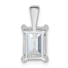 14k White Gold 2 1/2 carat Certified Lab Grown Diamond VS+ F+ Emerald Complete Four Prong Pendant
