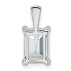14k White Gold 2 1/2 carat Lab Grown Diamond VS+ F+ Emerald Complete Four Prong Pendant