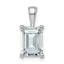 14k White Gold 2 1/2 carat Certified Lab Grown Diamond VS/SI+ G+ Emerald Complete Four Prong Pendant