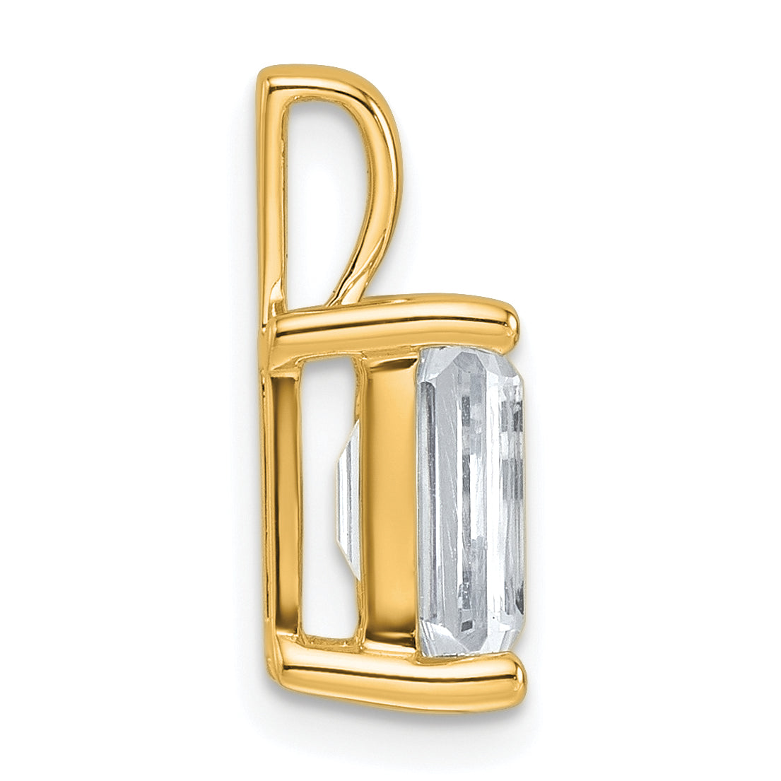 14k 2 1/2 carat Lab Grown Diamond VS+ F+ Emerald Complete Four Prong Pendant Secondary image