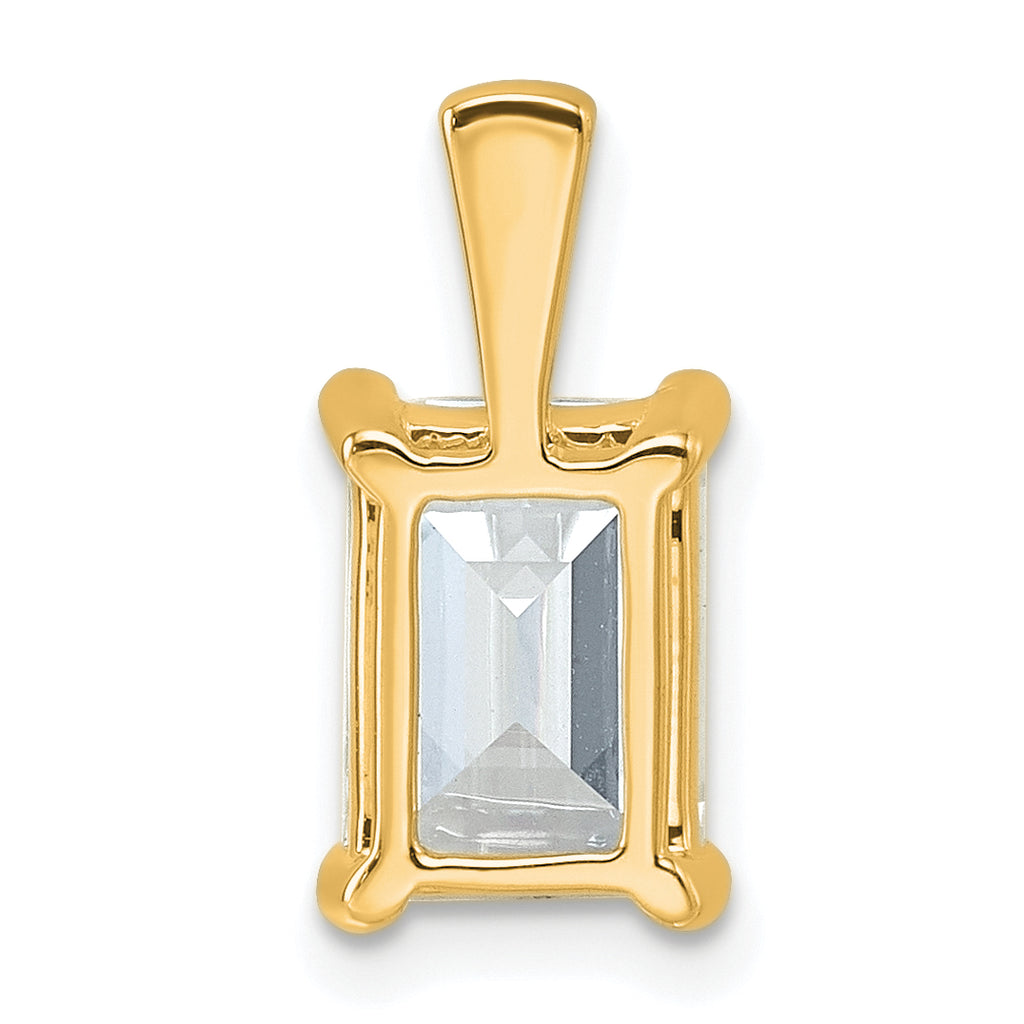 14k 2 1/2 carat Certified Lab Grown Diamond VS/SI+ G+ Emerald Complete Four Prong Pendant