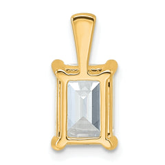 14k 2 1/2 carat Lab Grown Diamond VS/SI+ G+ Emerald Complete Four Prong Pendant