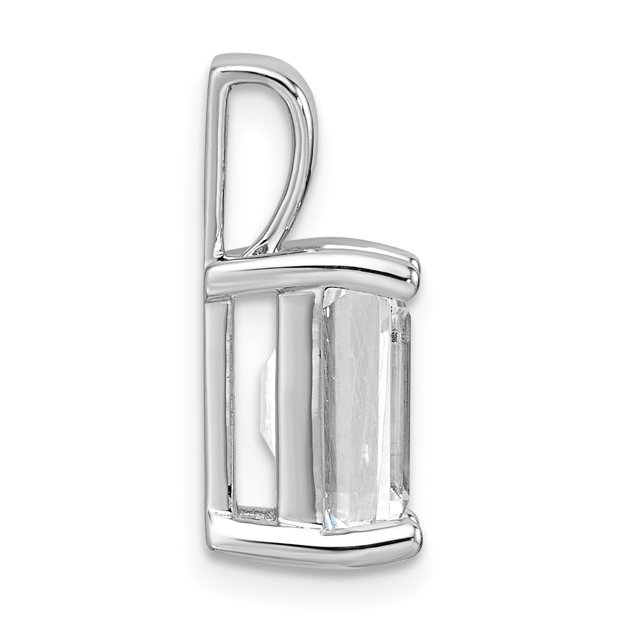 14k White Gold 3 carat Certified Lab Grown Diamond VS/SI+ G+ Emerald Complete Four Prong Pendant