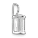 14k White Gold 3 carat Lab Grown Diamond VS+ F+ Emerald Complete Four Prong Pendant