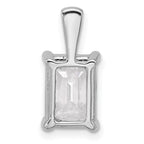 14k White Gold 3 carat Lab Grown Diamond VS/SI+ G+ Emerald Complete Four Prong Pendant