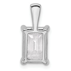 14k White Gold 3 carat Certified Lab Grown Diamond VS/SI+ G+ Emerald Complete Four Prong Pendant