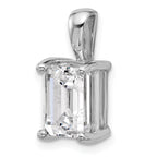 14k White Gold 3 carat Certified Lab Grown Diamond VS+ F+ Emerald Complete Four Prong Pendant