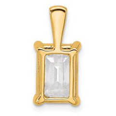 14k 3 carat Certified Lab Grown Diamond VS+ F+ Emerald Complete Four Prong Pendant